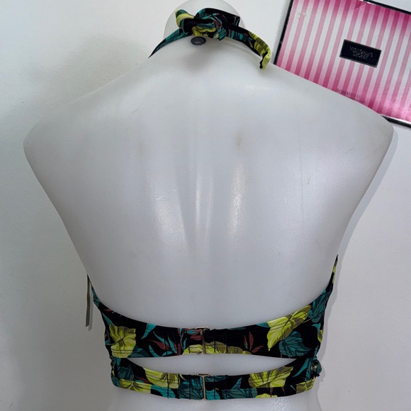 Victoria's Secret Leaf Print Bikini - Black & Green 32C bombshell/M NWT - Picture 6 of 12